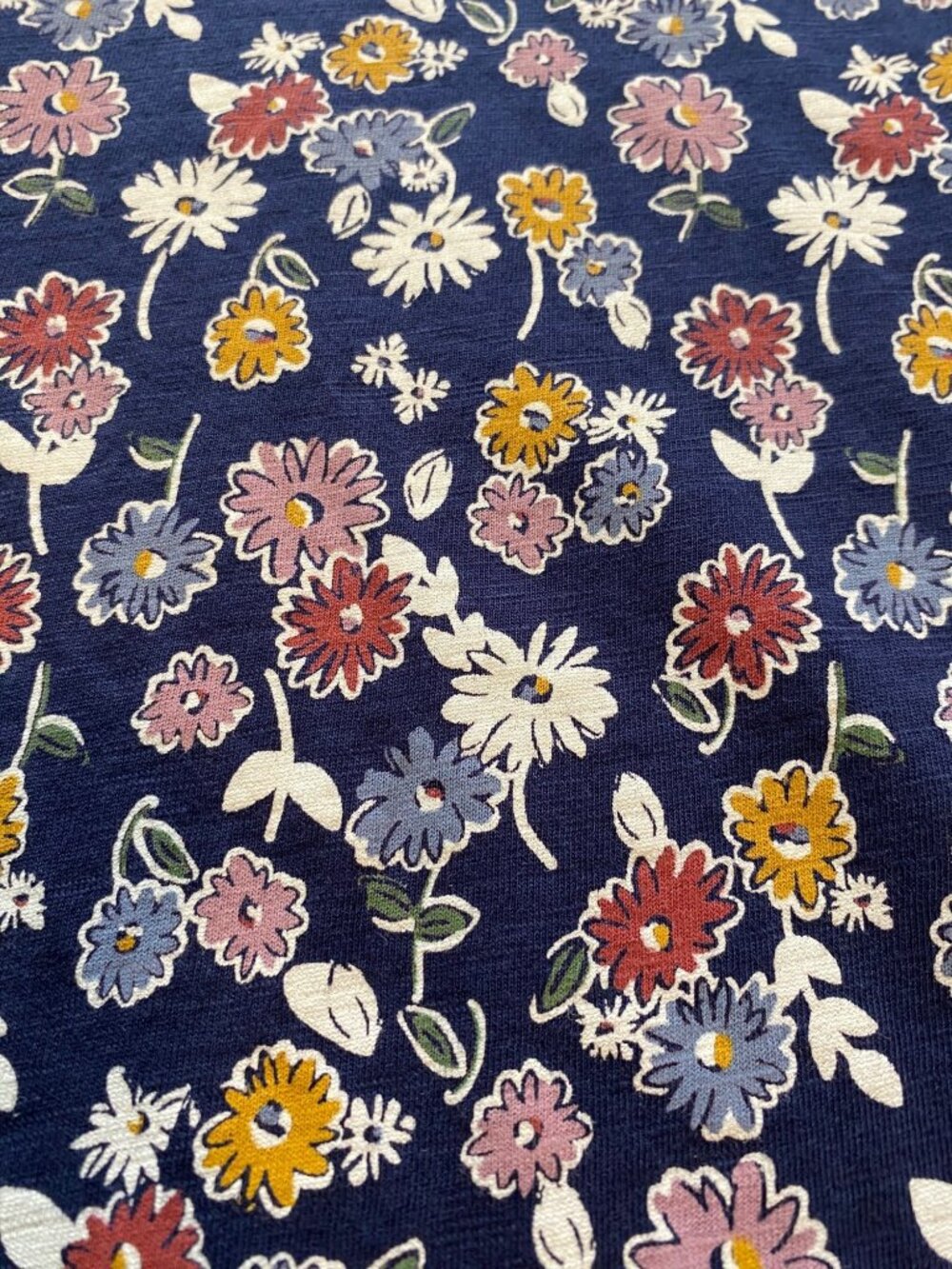 Dip Women's XL Navy Tee Top Boho Floral Organic Cotton Short-Sleeve Cottagecore - Picture 9 of 10